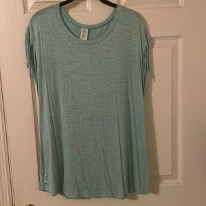 Fringe sleeve tunic top, size Large. New w/o tags.